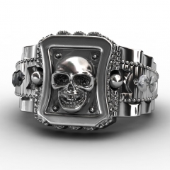EVBEA Skull Men Ring Zinc Alloy Punk Rock Rings Fashion DIY For Happy NEW Year Gift Bike Rings