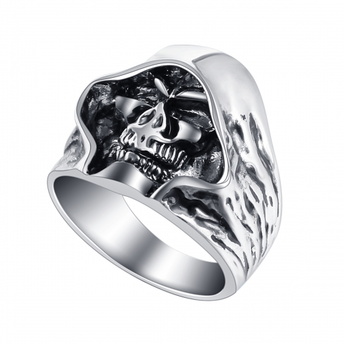 Graduation 2016 Biker's Motocycle Metal Hell Death Skull Ring for Men and Women Adjustable Size Punk Jewelry Accessoires