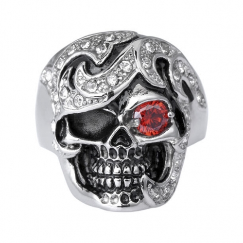 Hip Hop Bijoux Wholesale SilverMen Jewelry with Stones Punk Biker Rings Skull Couple Jewelry Accessories