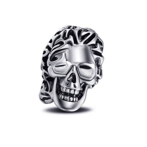 Regalo del día del padre Hip Hop Rock Punk Calavera Ajustable Chapado en plata Anillos Motociclistas Motocicleta de fiesta para hombres y niños