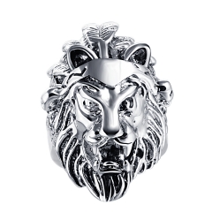 Hip Hop Bijoux Wholesale Men Jewelry Punk Lion Biker Rings Skull Couple Jewelry Accessories