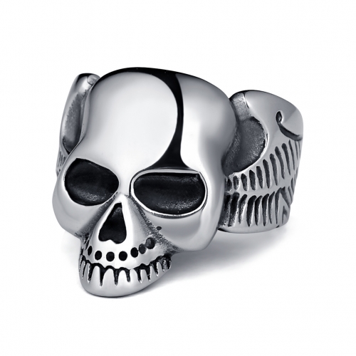 Graduation Hottest Rock Roll kpop Silver Gothic Punk Slim Face Cute Skull Big Rotating Bikers Bible Rings Men's & Boys' Jewelry