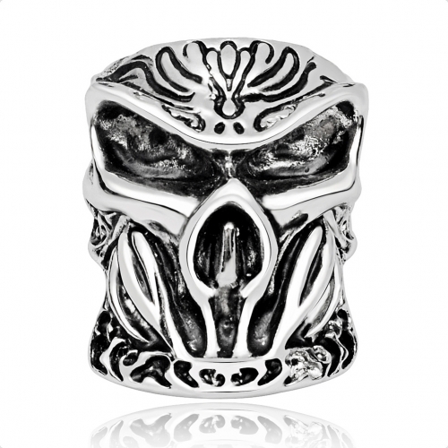 Graduation Silver Gothic Punk Unicorn Skull Adjustable Rotating Big Party Bikers Rings Men's Jewelry