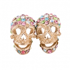 Acrilico Brincos Hip Hop Rock Punk  Silver Plated Skull Earrings Stud  Women Fashion Jewelry Accessories