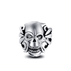 Racing Stretch Silver Gothic Punk Skull  Big Adjustable Rotating Bikers Bible Rings Men's Jewelry