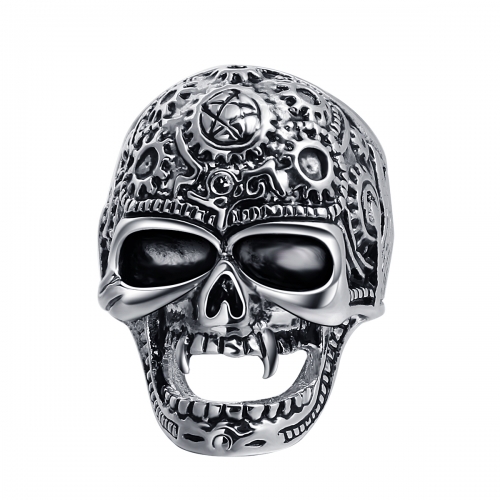 Black Friday Stretch Rock Roll Tattoo Punk Schädel Einstellbare Silber Paar Ringe Herren Party Schmuck Zubehör EVBEA R264