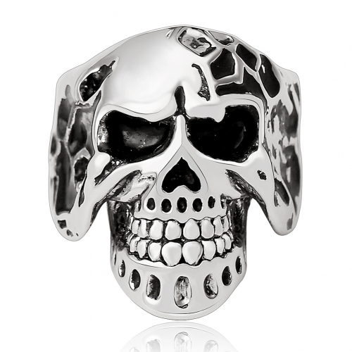 Hotest Good Gothic Punk Skull Silver Adjustable Rotating Party Bikers Rings Men's Jewelry