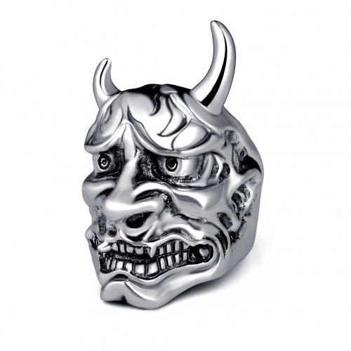 Racing Hip Hop Rock Silver Punk Skull Bull Big Adjustable Bikers Motorcycle Rings Men's & Boys' Jewelry