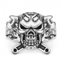 EVBEA Cool Fashion Unique Punk Man's Skull Ring Jewelry for Man Stainless Steel Titanium Man's Fashion Rings