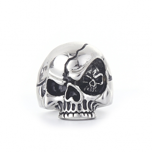 EVBEA Wholesale Cheap Cool Hell Death Skull Ring Man Never Fade Punk Biker Man's High Quality Punk Rock Ring 