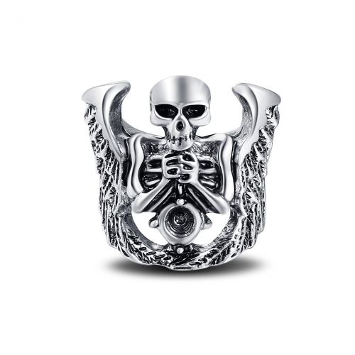 EVBEA Cool Hell Death Skull Ring Man Never Fade Punk Biker Man's High Quality Ring Punk Skull Jewelry