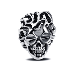 Rap Hip Hop Rock Punk Glases Skull Big Adjustable Silver Plated Rings Bikers Motorcycle Men's & Boys' Jewelry