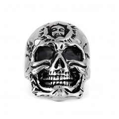 EVBEA Wholesale Cheap Cool Hell Death Skull Ring Man Never Fade Punk Biker Man's High Quality Ring R240