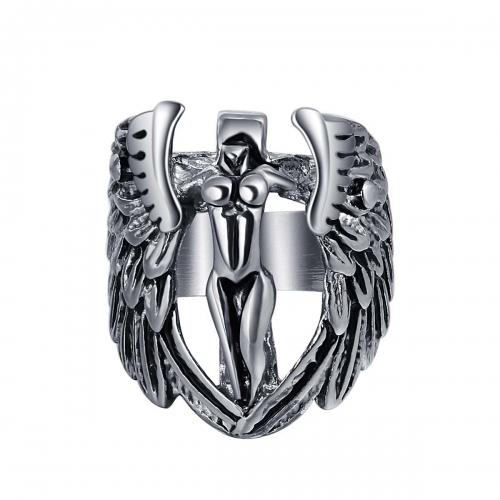 Graduation Bijoux Wholesale Men Jewelry Punk Gothic Naked Angle  Bible Biker Rings Skull Couple Jewelry Accessories