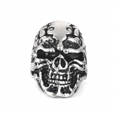 EVBEA Size 8-11 Band Party Huge Polishing Skull Ring 316L Stainless Steel Cool Fashion Men Silver Biker Skull Ring Jewelry