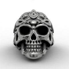 EVBEA Vintage Ruby Eyes Skull Biker Ring For Men Punk and Gothic Style Jewelry