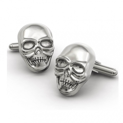 Cool Skull and Crossbone Personalised Cufflinks for Men Fashion White Gold Plated