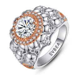 EVBEA Promise Rings for Her Sterling Silver Skull Engagement Wedding Bands for Women