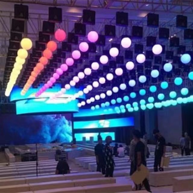 Guangzhou Juchen stage Club Bar Wedding Shopping Mall Led DMX512 Lift Colorful Ball Lights Kinetic Lighting