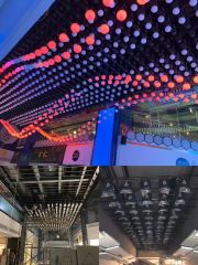 Guangzhou Juchen stage Club Bar Wedding Shopping Mall Led DMX512 Lift Colorful Ball Lights Kinetic Lighting