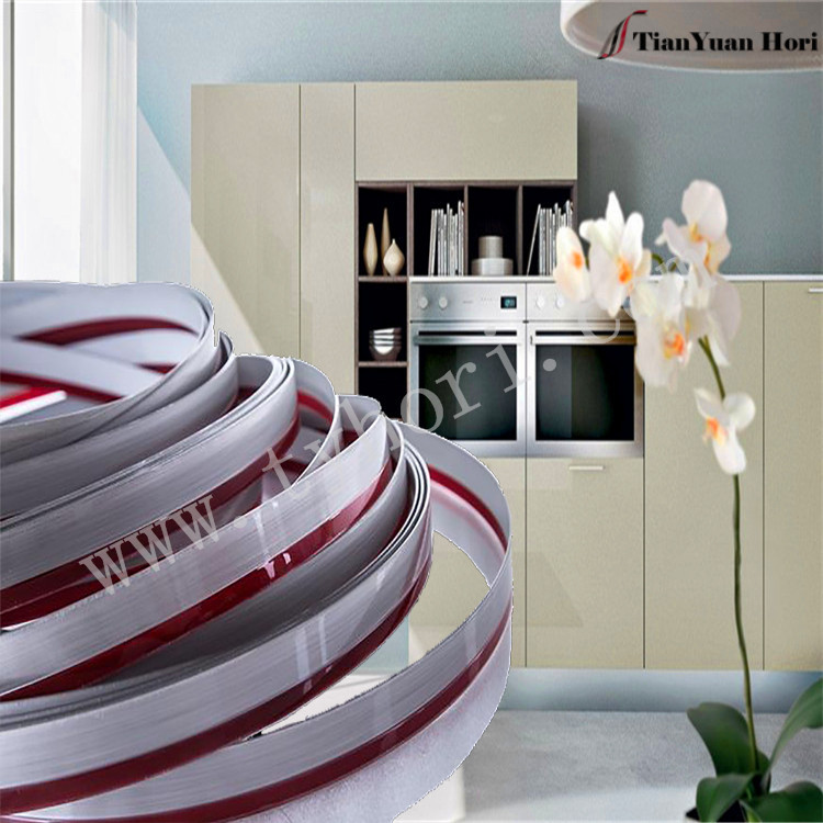 new design wooden single metal trim u shape countertop edge decorative furniture pvc edge banding