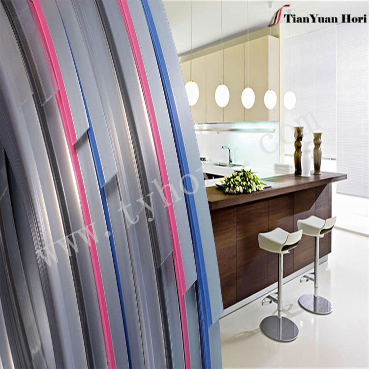 hot products quality supplier plastic t shaped metal edge trimmer kitchen cabinet pvc edge strip