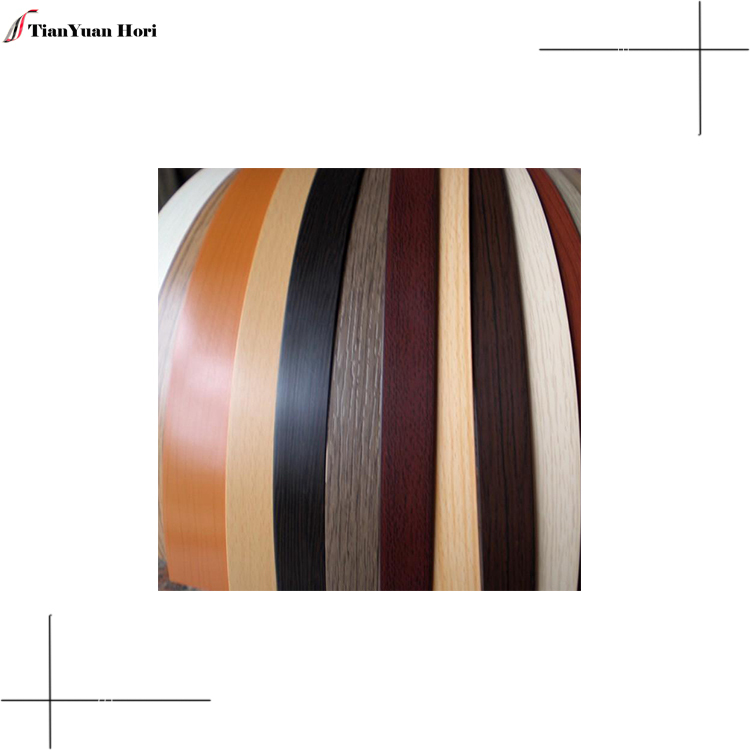 Customized Furniture woodgrain particle board edge protection strip pvc veneer sheets banding