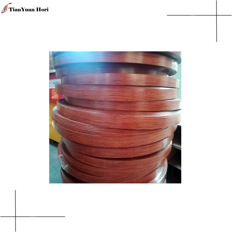 Factory direct sale pvc maple birch iron on edging shelf woodgrain edge strip