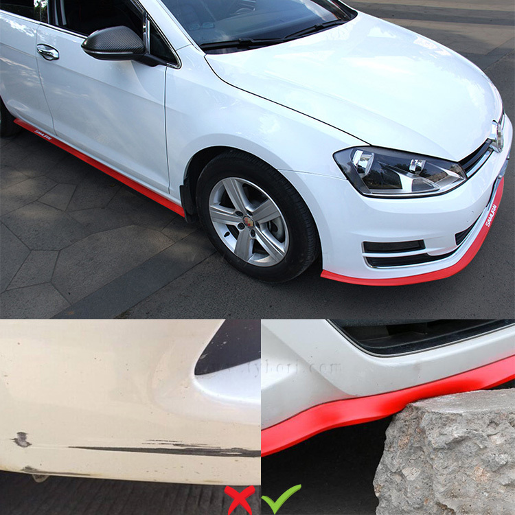 New products 2018 Car Rubber Strip Sticker Carbon Fiber Spoiler Rubber Skirt Protector Body Trim