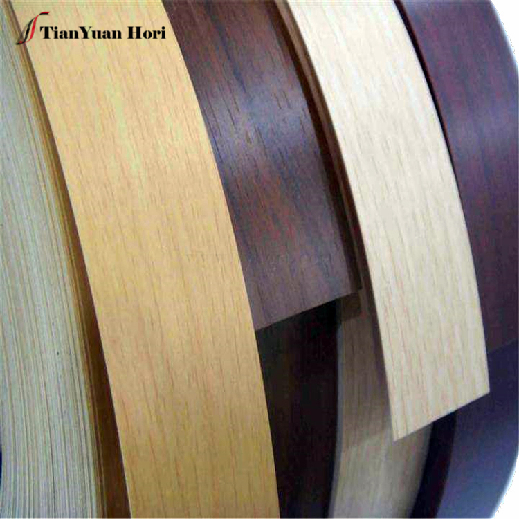 Made in China environmental protection pvc wood grain thin color edge banding strip