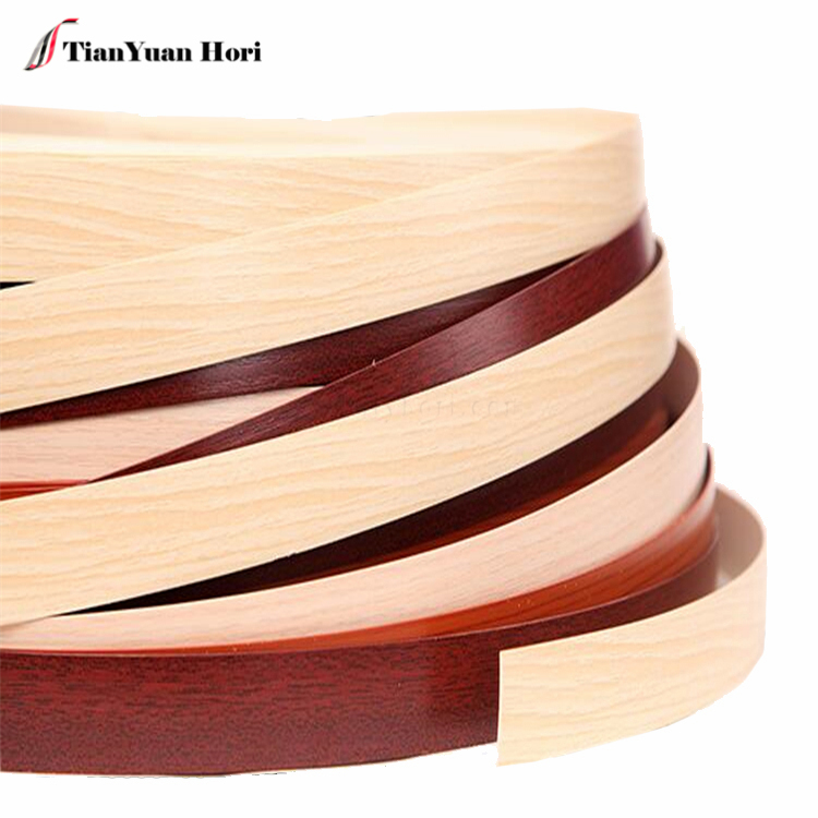 China Manufacturer fittings for cabinet furniture pvc wood grain thin edge banding