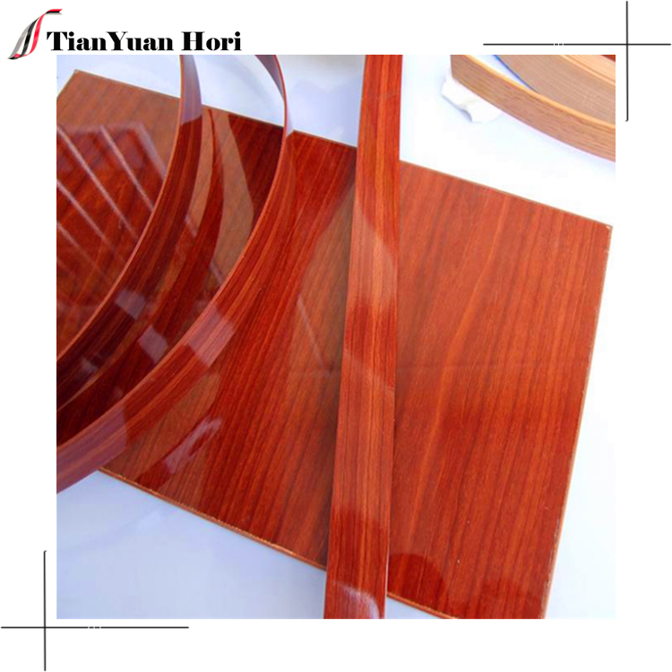 high quality kitchen cabinet PVC door high gross Wood Grain 2mm edge banding