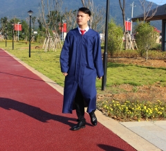 Adult U.S Style Grad Dresses Graduation Gown Matte Dark Blue
