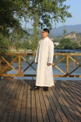 White High Quality 100% Polyester Clergy Gown For Church