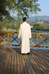 White High Quality 100% Polyester Clergy Gown For Church