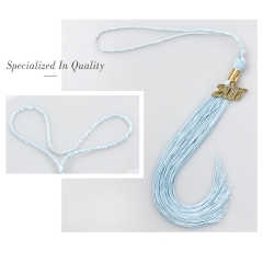 Single Color Graduation Tassel-Sky Bule with Year Charm