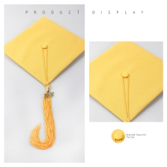 Single Color Graduation Tassel-Yellow with Year Charm