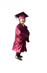 Kindergarten Graduation Gown Cap Tassel Set -magneta color
