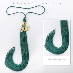 Single Color Graduation Tassel-Atrovirens with Year Charm