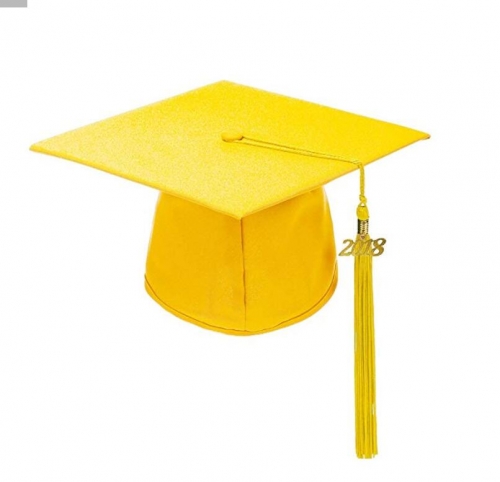 Popular Matte Graduation Cap With Tassel In Yellow
