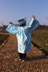 Kindergarten Graduation Gown Cap Tassel Set -sky bule