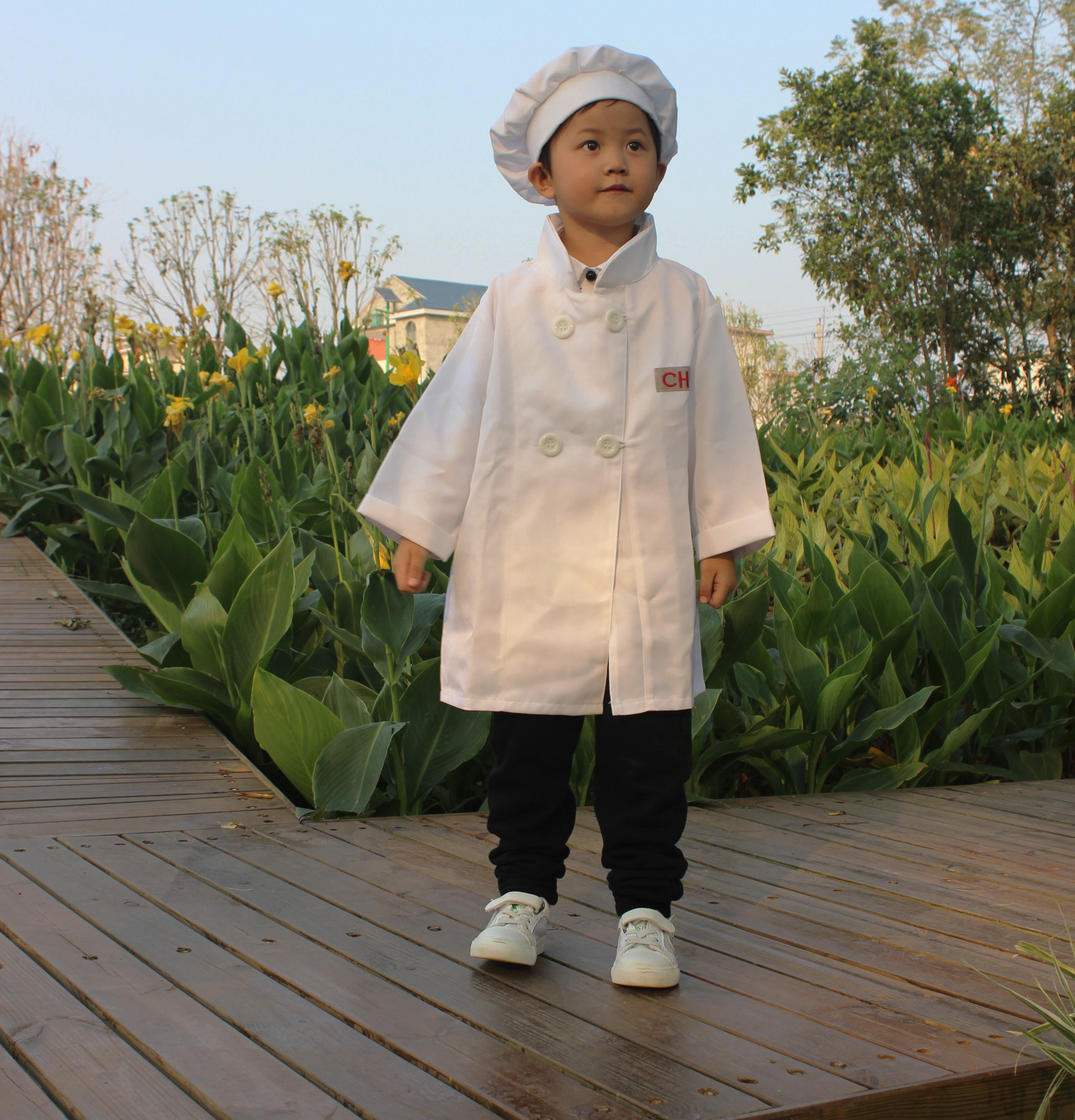 Children Chef Dress Up Cook Role Play Costume Set With Chef Cap