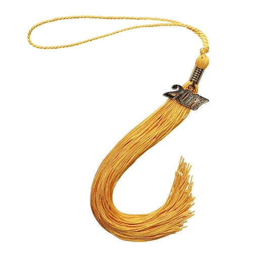 Single Color Graduation Tassel-Yellow with Year Charm