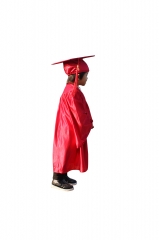 Shiny Graduation Gown Cap Tassel Set for Kindergarten Red