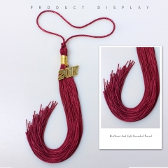 Single Color Graduation Tassel-Magneta Color with Year Charm