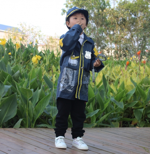 Children Cop Costume Set Dark Blue