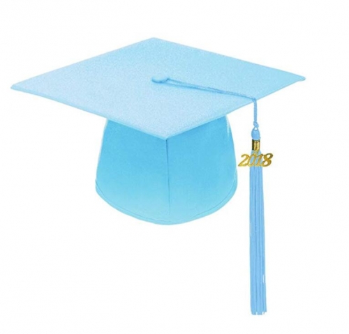 Popular Matte Graduation Cap With Tassel In Sky Bule