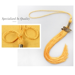 Single Color Graduation Tassel-Yellow with Year Charm