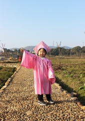 Shiny Graduation Gown Cap Tassel Set for Kindergarten Pink