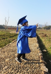 Shiny Graduation Gown Cap Tassel Set for Kindergarten Royal Blue